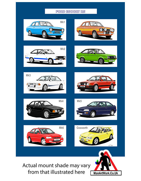 Ford Escort RS Cars A4 Art Print