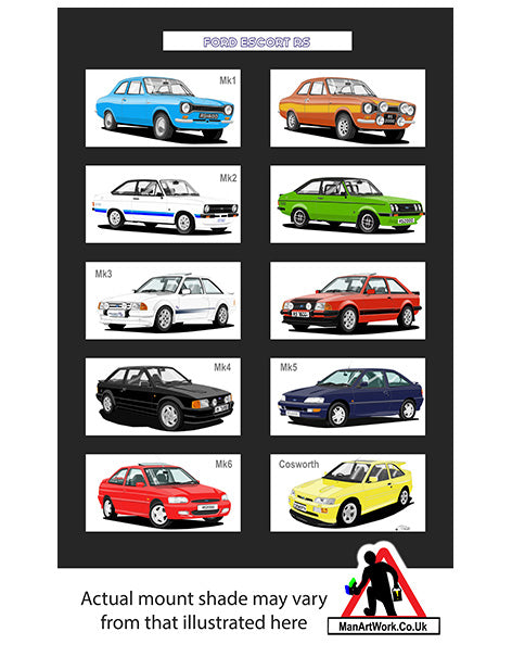 Ford Escort RS Cars A4 Art Print