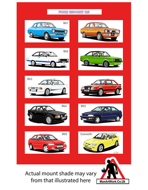 Ford Escort RS Cars A4 Art Print