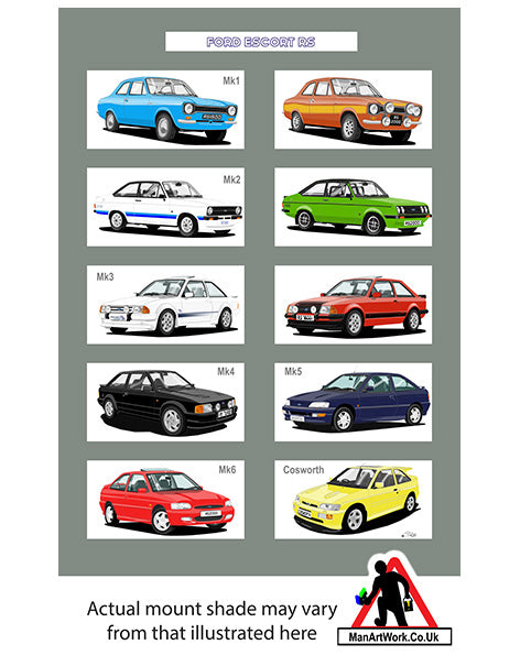 Ford Escort RS Cars A4 Art Print