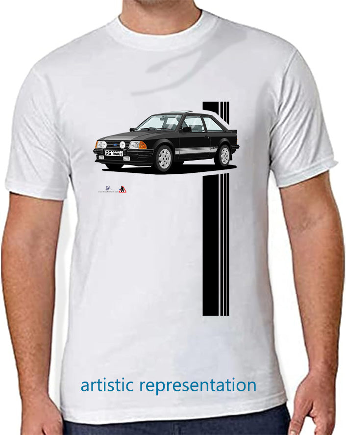 Ford Escort Mk3 RS1600i Black Art T Shirt