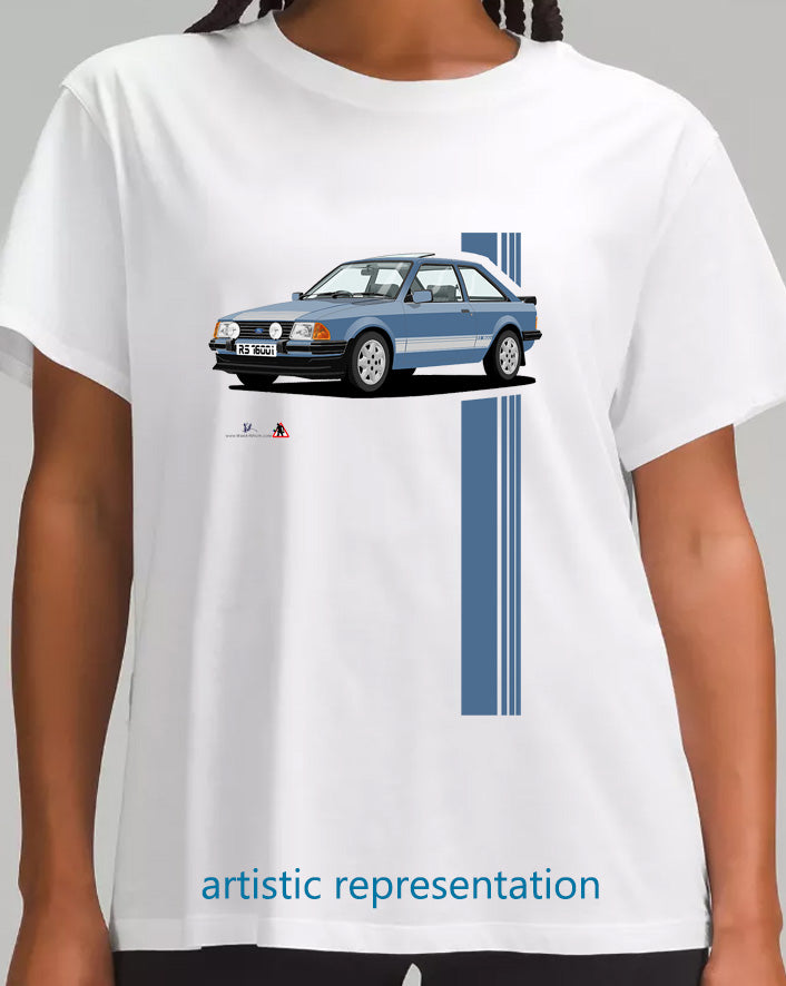 Ford Escort Mk3 RS1600i Blue Art T Shirt