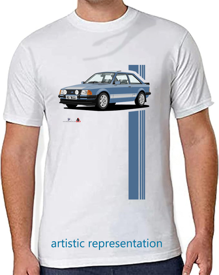 Ford Escort Mk3 RS1600i Blue Art T Shirt