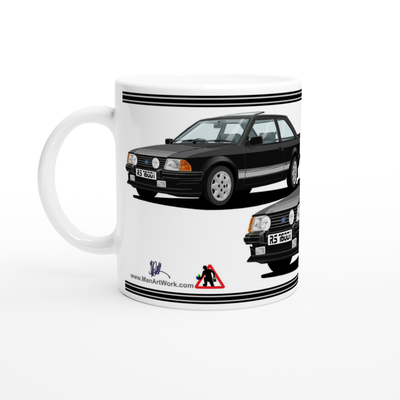 Ford Escort Mk3 RS 1600i in Black Art Mug