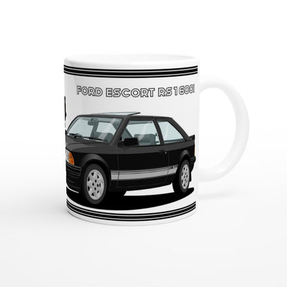 Ford Escort Mk3 RS 1600i in Black Art Mug