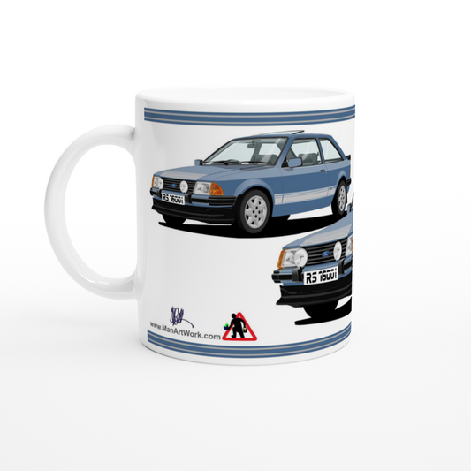 Ford Escort Mk3 RS 1600i in Blue Art Mug