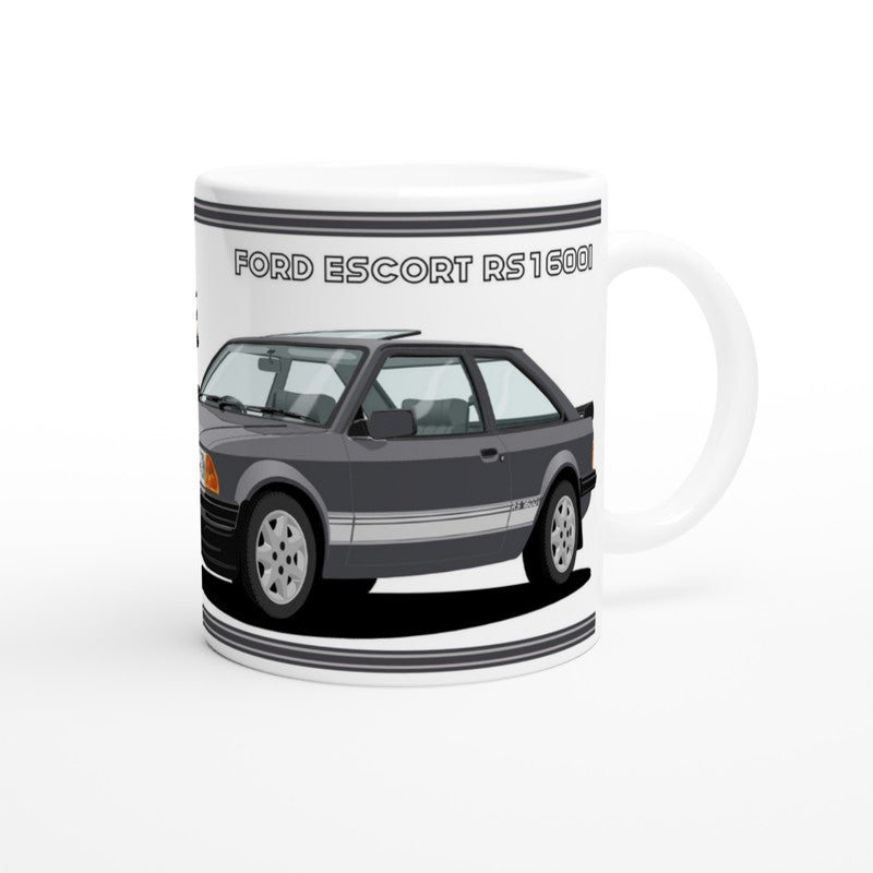 Ford Escort Mk3 RS 1600i in Gray Art Mug