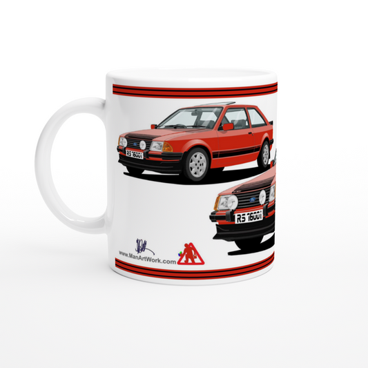 Ford Escort Mk3 RS 1600i in Red Art Mug