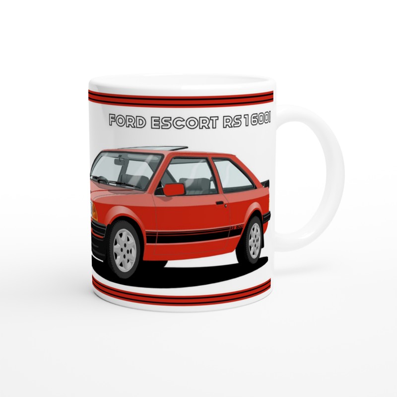 Ford Escort Mk3 RS 1600i in Red Art Mug