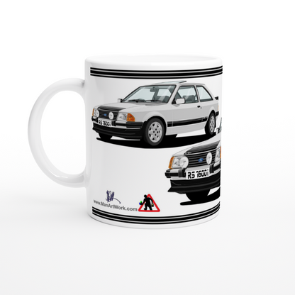 Ford Escort Mk3 RS 1600i in Silver Art Mug