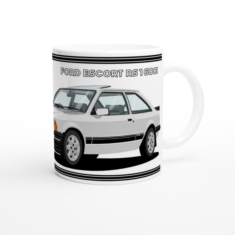 Ford Escort Mk3 RS 1600i in Silver Art Mug