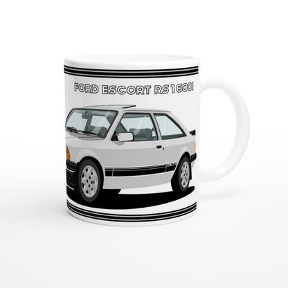 Ford Escort Mk3 RS 1600i in Silver Art Mug