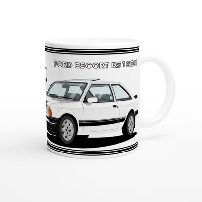 Ford Escort Mk3 RS 1600i in White Art Mug