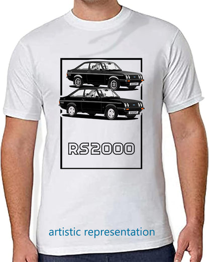 Ford Escort Mk2 RS2000 in Black Art T Shirt (Words)