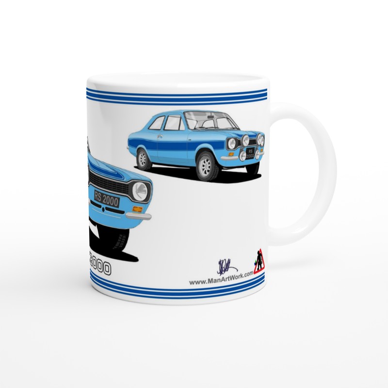 Ford Escort RS2000 Mk1 in Blue Art Mug