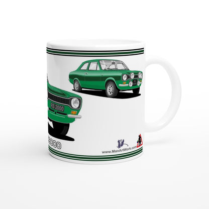 Ford Escort RS2000 Mk1 in Green Art Mug