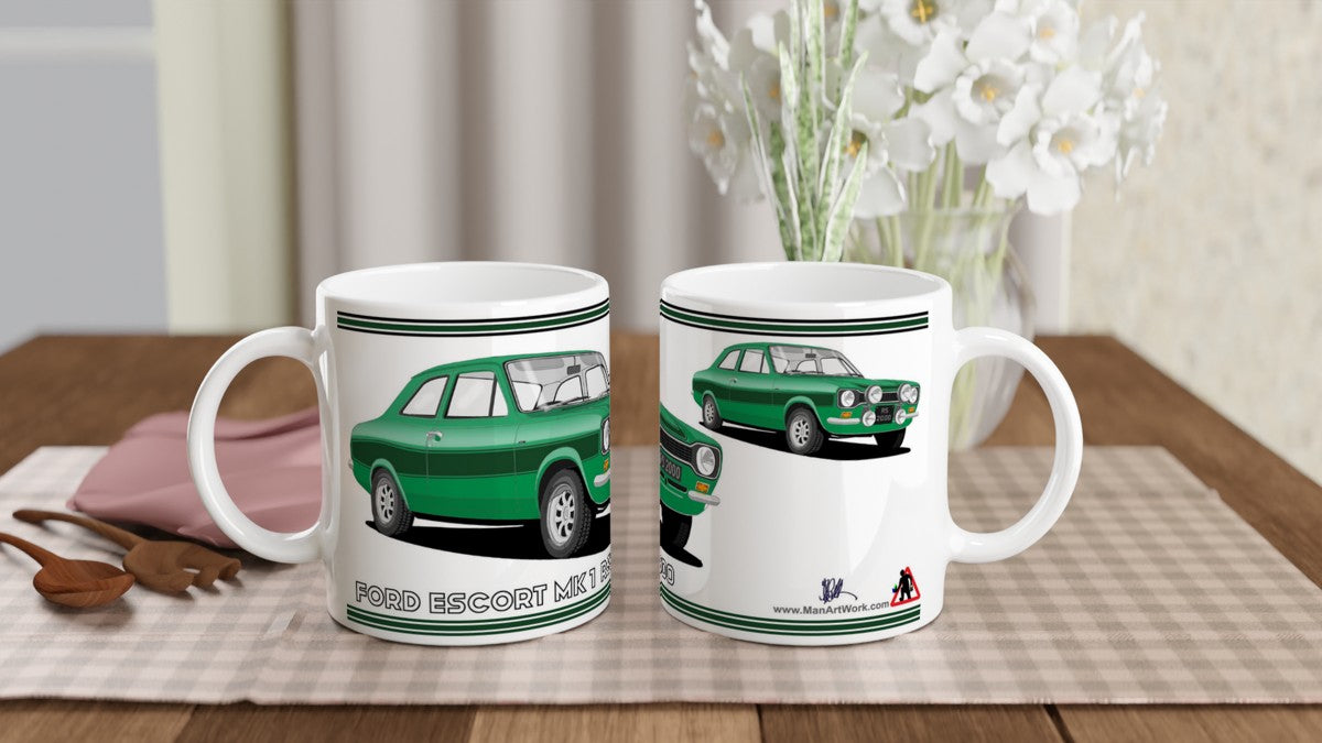 Ford Escort RS2000 Mk1 in Green Art Mug