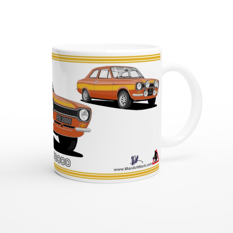 Ford Escort RS2000 Mk1 in Orange Art Mug