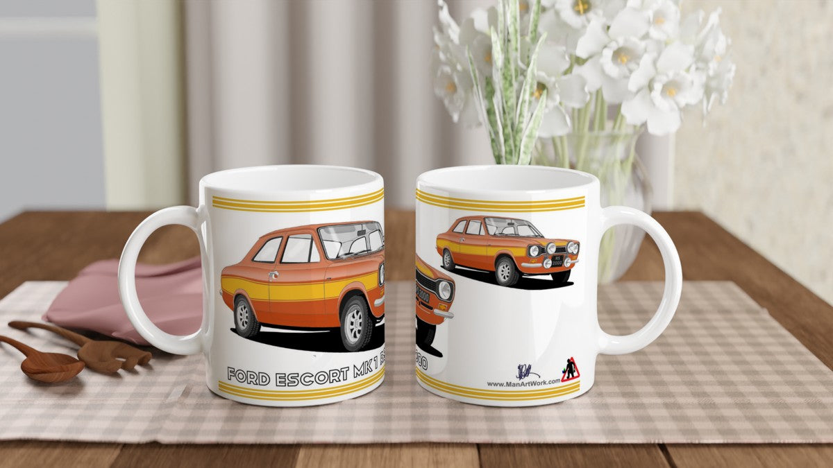 Ford Escort RS2000 Mk1 in Orange Art Mug