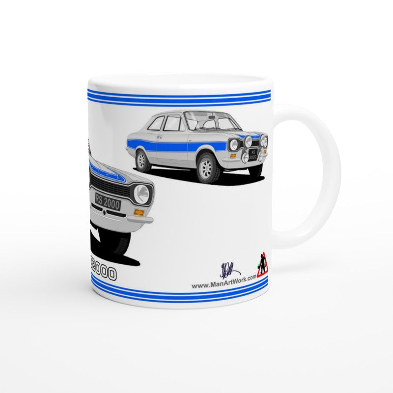 Ford Escort RS2000 Mk1 in Silver Art Mug