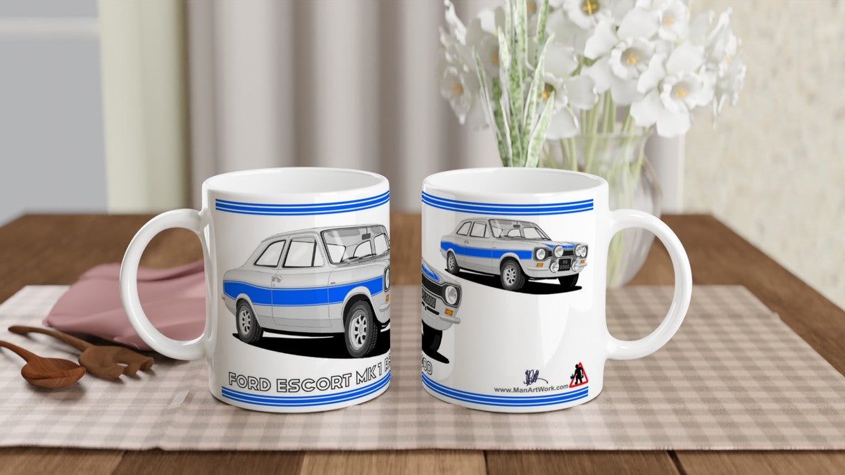 Ford Escort RS2000 Mk1 in Silver Art Mug