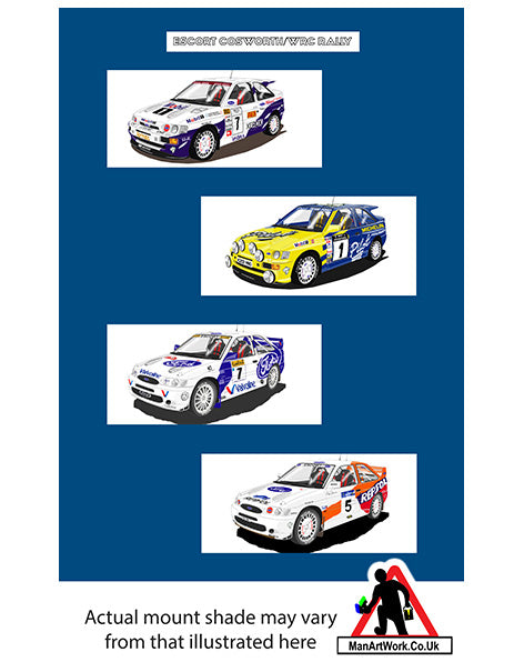 Ford Escort Cosworth WRC Rally cars A4 Art Print