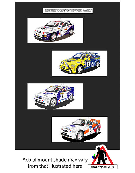 Ford Escort Cosworth WRC Rally cars A4 Art Print