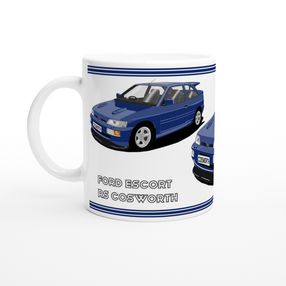 Ford Escort RS Cosworth in Blue Art Mug