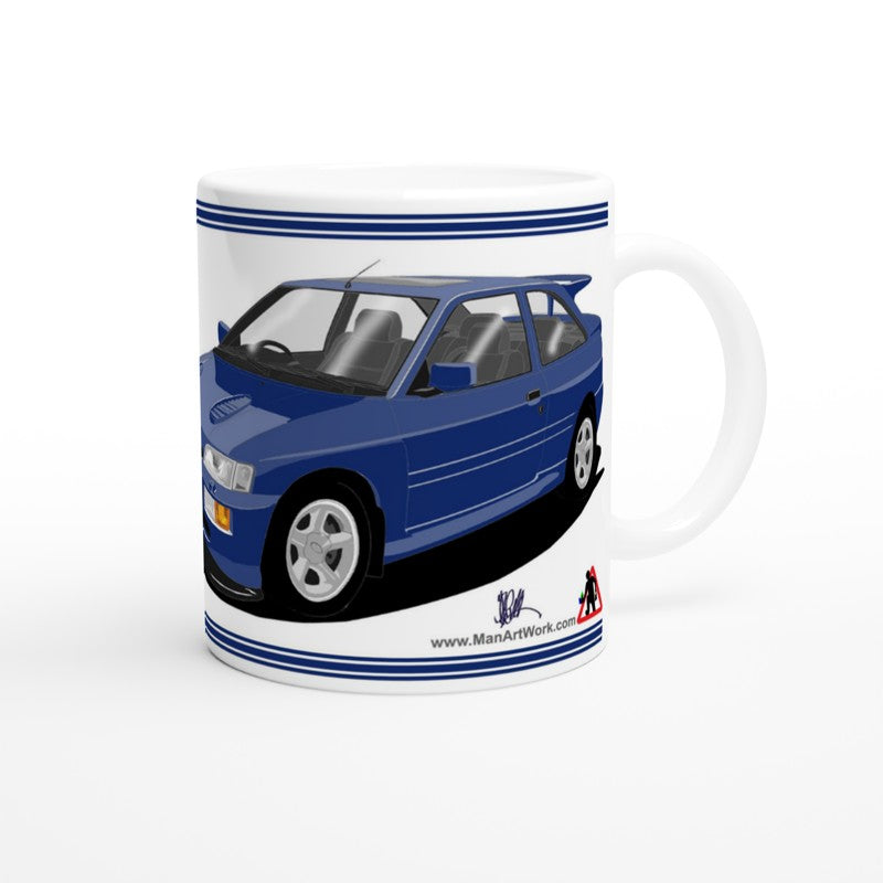 Ford Escort RS Cosworth in Blue Art Mug