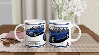 Ford Escort RS Cosworth in Blue Art Mug