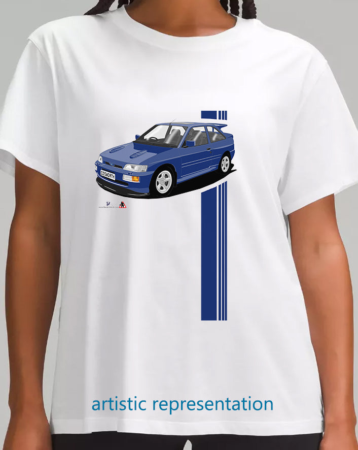 Ford Escort Cosworth in Blue art T Shirt