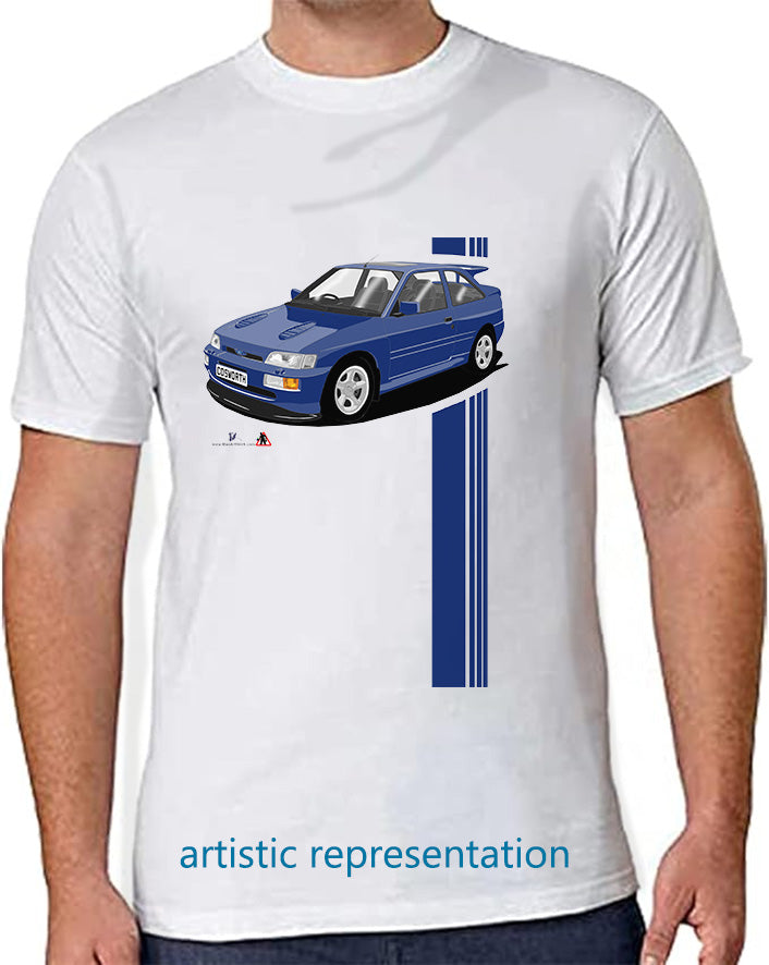 Ford Escort Cosworth in Blue art T Shirt