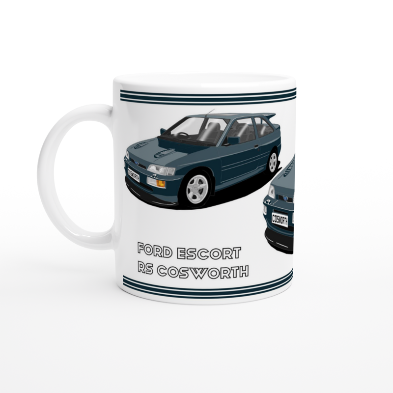 Ford Escort RS Cosworth in Green Art Mug