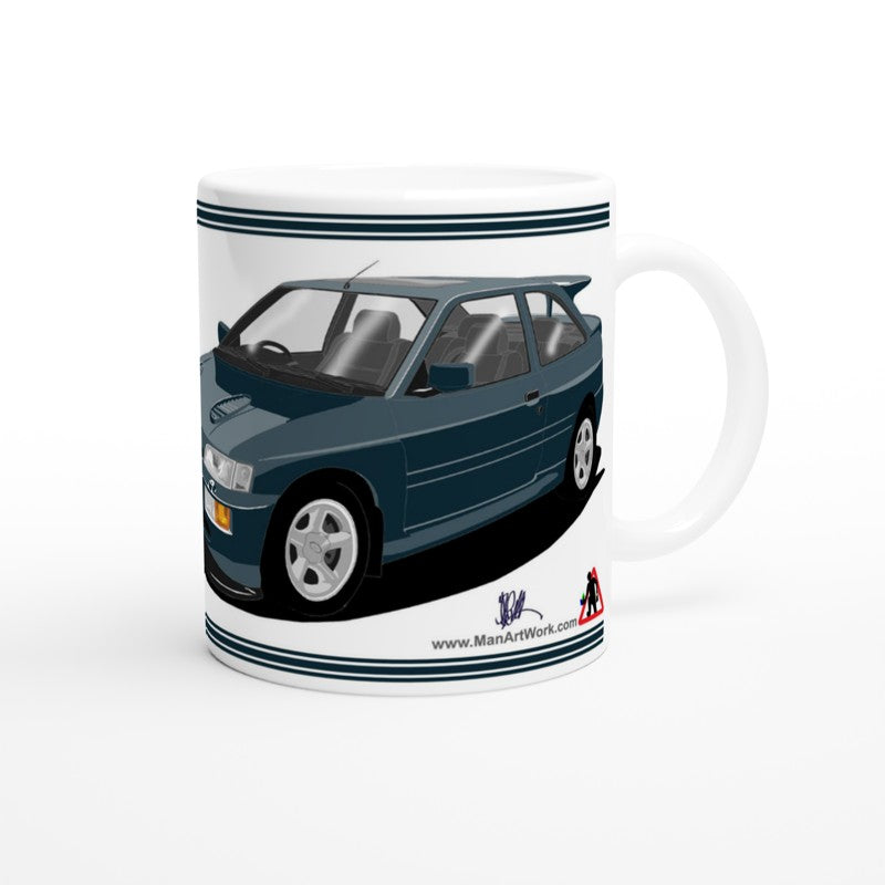 Ford Escort RS Cosworth in Green Art Mug