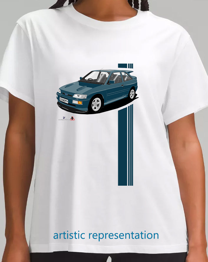 Ford Escort Cosworth in Green-Blue art T Shirt