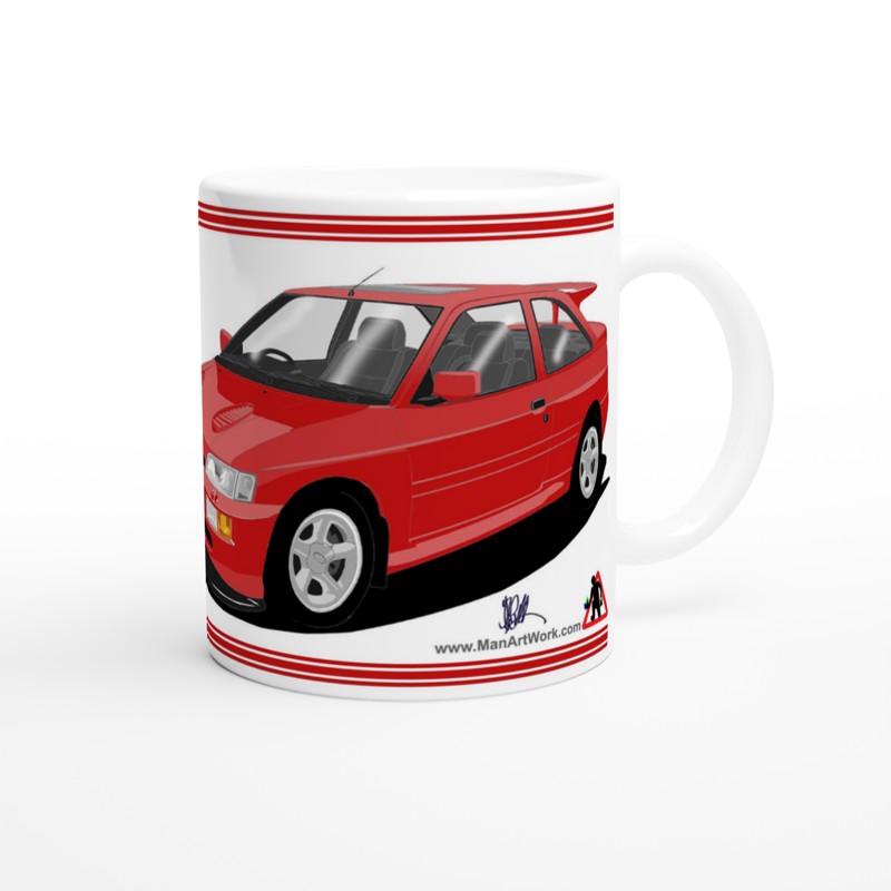 Ford Escort RS Cosworth in Red Art Mug