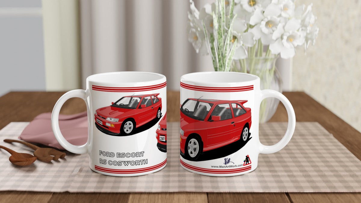 Ford Escort RS Cosworth in Red Art Mug