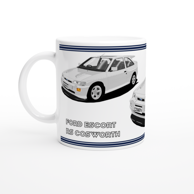 Ford Escort RS Cosworth in Silver Art Mug