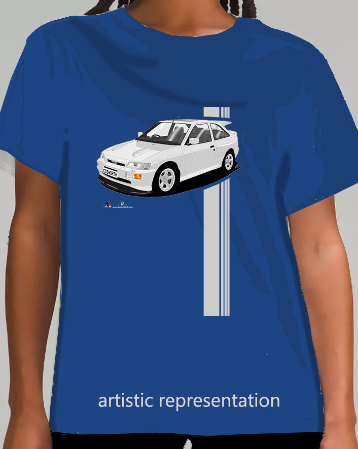 Ford Escort Cosworth in Silver art T Shirt