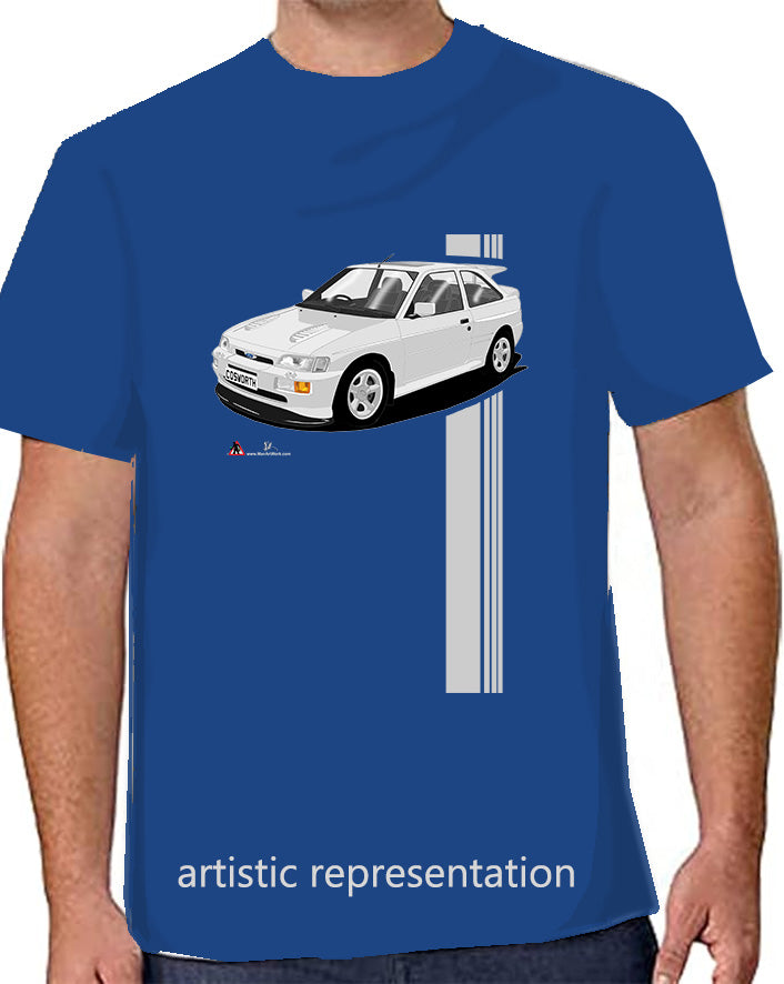 Ford Escort Cosworth in Silver art T Shirt