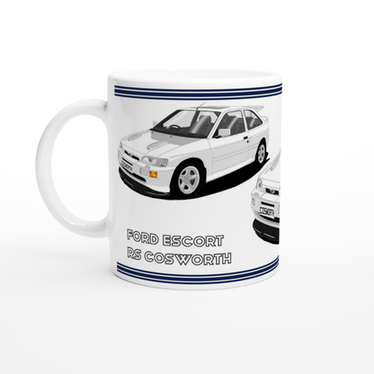 Ford Escort RS Cosworth in White Art Mug