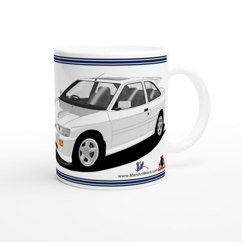 Ford Escort RS Cosworth in White Art Mug