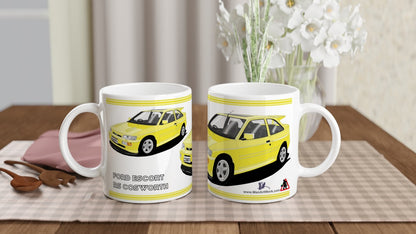 Ford Escort RS Cosworth in Yellow Art Mug