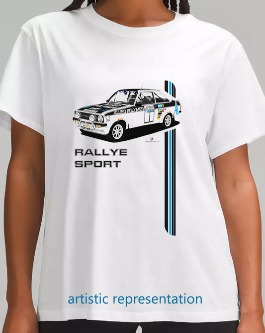 Ford Escort Mk2 RS Rally Allied Polymer Art T Shirt (Words)