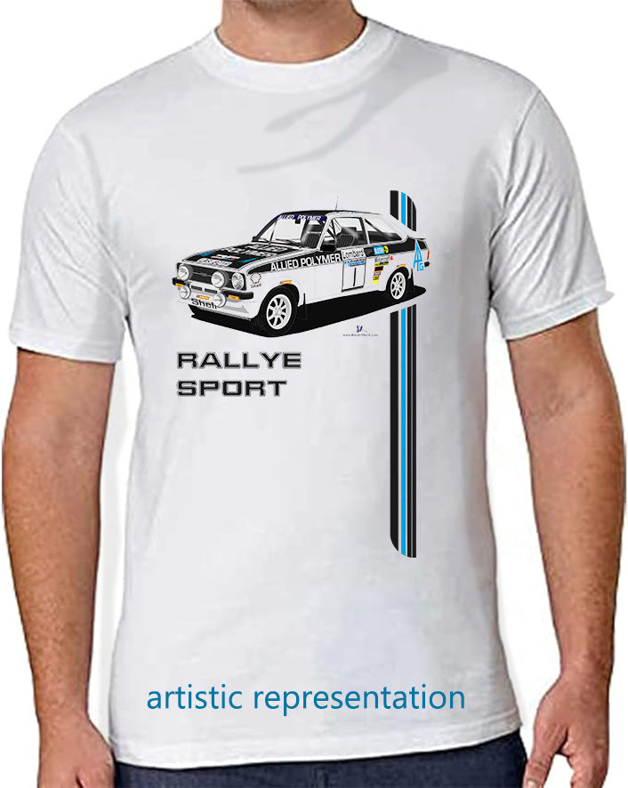Ford Escort Mk2 RS Rally Allied Polymer Art T Shirt (Words)