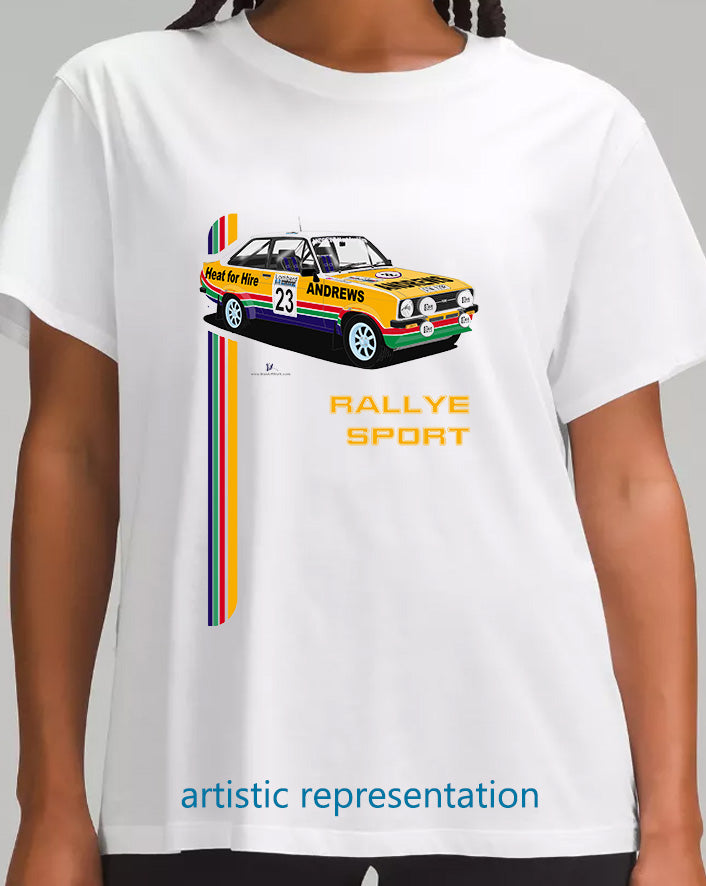 Ford Escort Mk2 RS Rally Andrews Art T Shirt (Words)