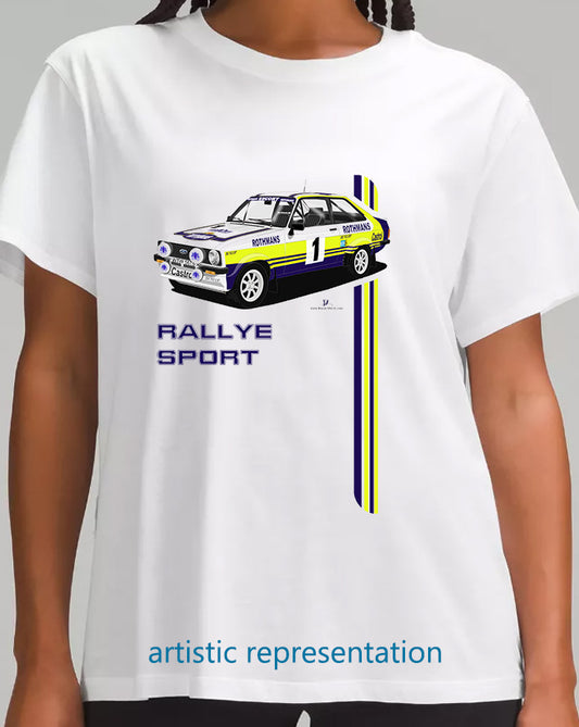 Ford Escort Mk2 RS Rally early Rothmans Art T Shirt (Words)