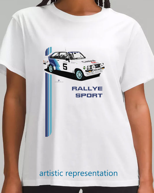 Ford Escort Mk2 RS Rally Monte Carlo Art T Shirt (Words)