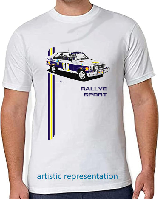 Ford Escort Mk2 RS Rally Safari Art T Shirt (Words)