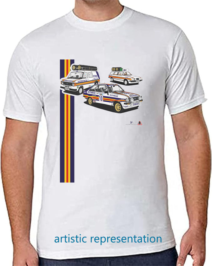 Ford Escort Mk2 Rothmans Rally T Shirt